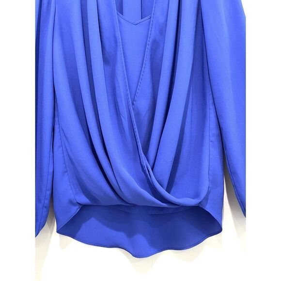 Lilly Pulitzer Size S Myah Long Sleeve Wrap Blouse Royal Purple Draped Relaxed - Picture 8 of 13